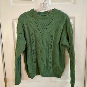 Sage Green Cable Knit Sweater Size small